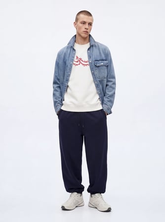 Regular Fit Lastik Paça Lacivert Eşofman