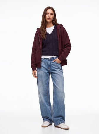 Slim Fit V Yaka Triko Lacivert Kazak