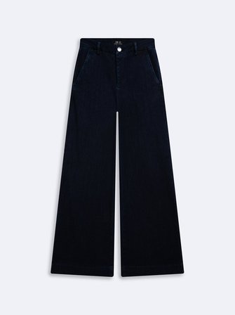 Vıvıana Geniş Paça Yüksek Bel Dark İndigo Jean Pantolon