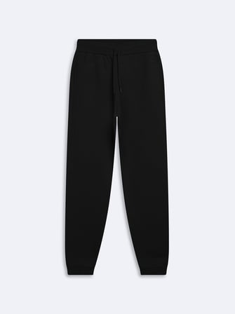 Regular Fit Ribanalı Lastik Paça Siyah Eşofman