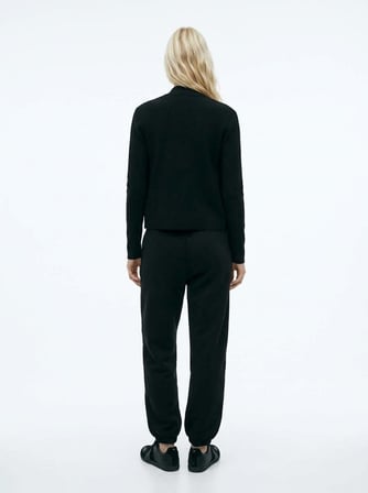 Regular Fit Lastik Paça Basic Siyah Eşofman