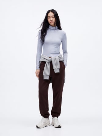 Regular Fit Lastik Paça Basic Kahverengi Eşofman