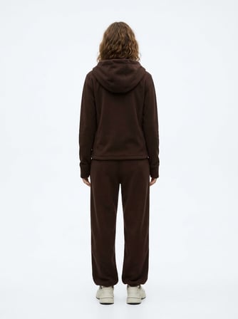 Regular Fit Fermuarlı Polar Kahverengi Sweatshırt