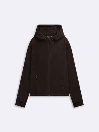 Regular Fit Fermuarlı Polar Kahverengi Sweatshırt