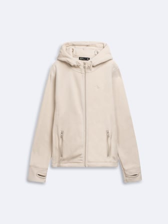 Regular Fit Fermuarlı Polar Krem Sweatshırt