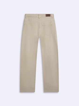 Larrıe Baggy Orta Bel Bej Jean Pantolon
