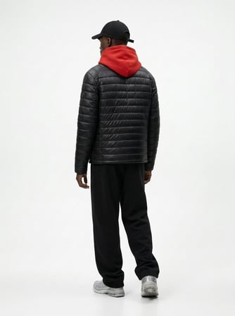 Slim Fit Şişme Siyah Mont