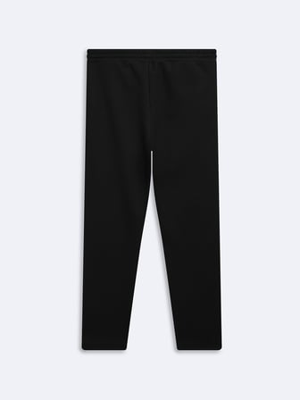 Regular Fit Beli İpli Düz Paça Siyah Eşofman