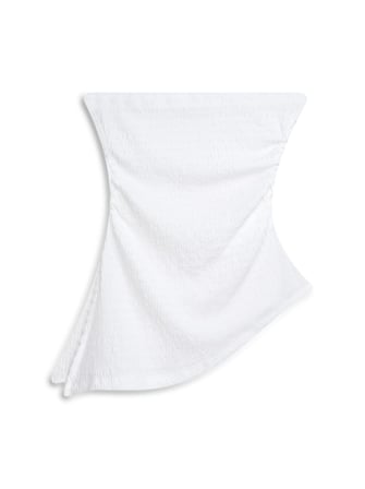Straplez Drape Yaka Beyaz Atlet