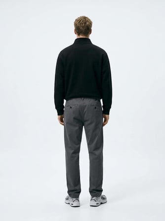 Chino Beli Lastikli Gri Pantolon