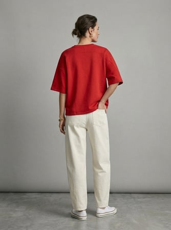 Regular Fit Basic Bisiklet Yaka Kırmızı T-shırt