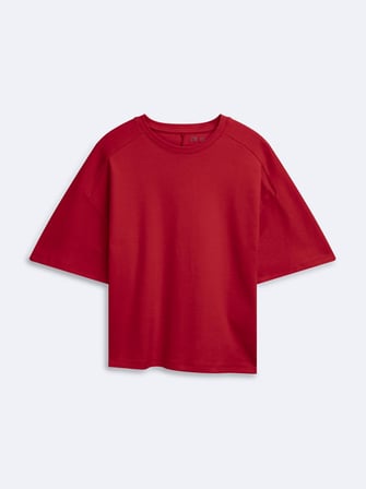Regular Fit Basic Bisiklet Yaka Kırmızı T-shırt