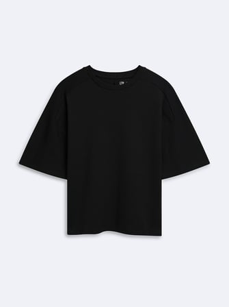 Regular Fit Basic Bisiklet Yaka Siyah T-shırt