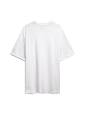 Relaxed Fit Yazı Baskılı Beyaz T-shırt