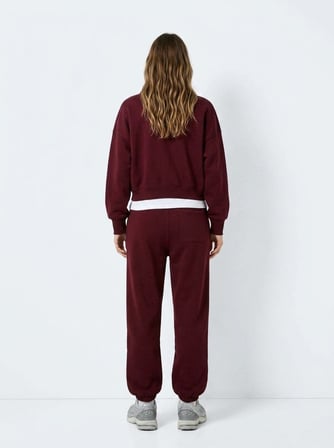 Regular Fit Yazı Baskılı Lastik Paça Bordo Eşofman