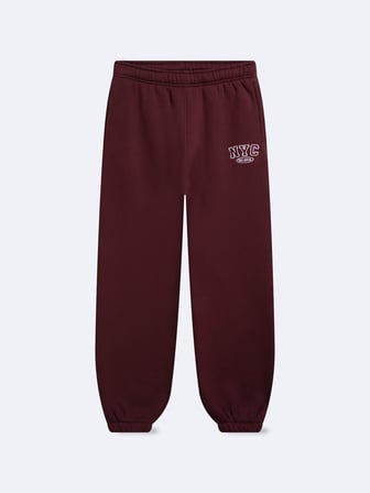 Regular Fit Yazı Baskılı Lastik Paça Bordo Eşofman