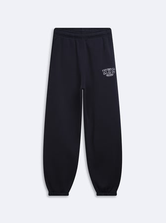 Regular Fit Yazı Baskılı Lastik Paça Lacivert Eşofman