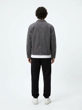 Regular Fit Beli Bağlamalı Polar Siyah Eşofman