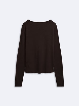 Regular Fit Flamlı Basic Kahverengi Sweatshırt