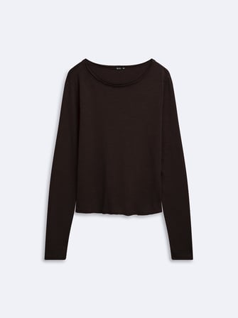 Regular Fit Flamlı Basic Kahverengi Sweatshırt
