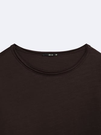 Regular Fit Flamlı Basic Kahverengi Sweatshırt