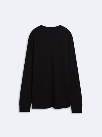 Regular Fit Bisiklet Yaka Uzun Kollu Siyah Sweatshırt