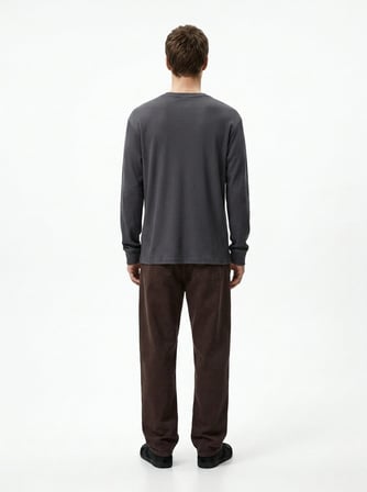 Regular Fit Bisiklet Yaka Uzun Kollu Gri Sweatshırt