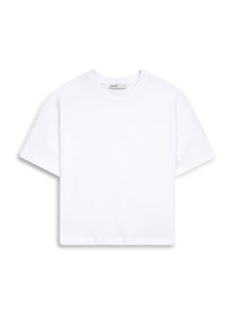 Baby Tee Basic Bisiklet Yaka Beyaz T-shırt