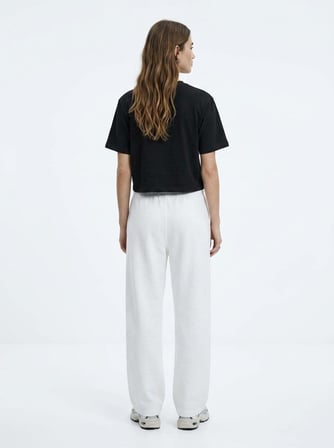 Baby Tee Basic Bisiklet Yaka Siyah T-shırt