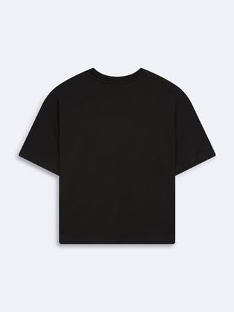 Baby Tee Basic Bisiklet Yaka Siyah T-shırt