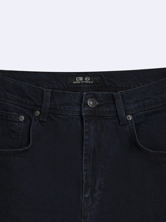 Lıoren L Düz Paça Orta Bel Dark İndigo Jean Pantolon