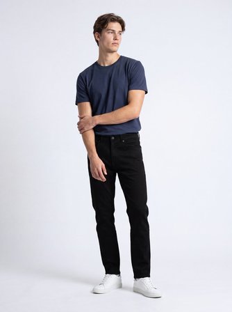 Renar L Tapered Slim Orta Bel Siyah Jean Pantolon