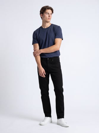 Renar L Tapered Slim Orta Bel Siyah Jean Pantolon