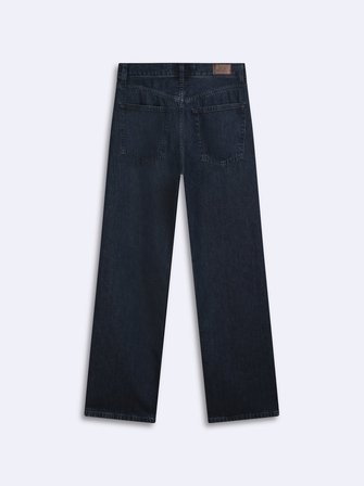 Vanetta Zıp Fermuarlı Straight Dark İndigo Jean Pantolon