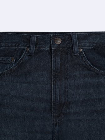 Vanetta Zıp Fermuarlı Straight Dark İndigo Jean Pantolon