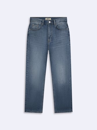 Vanetta Zıp Fermuarlı Düz Paça Mid Indigo Jean Pantolon