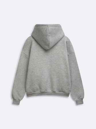 Relaxed Fit Fermuarlı Kapüşonlu Gri Sweatshırt