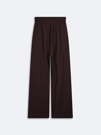 Relaxed Fit Beli Lastikli Modal Kahverengi Pantolon