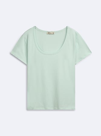 Regular Fit U Yaka Basic Yeşil T-shırt