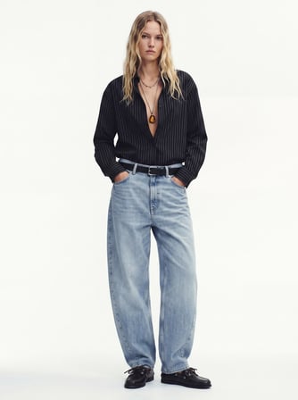 Anna Barrel Fit Orta Bel Light İndigo Jean Pantolon