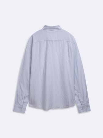 Relaxed Fit Sign Baskılı Uzun Kollu Mavi Gömlek