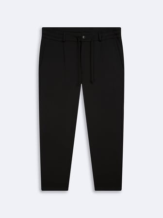 Regular Fit Bağlama Detaylı Siyah Eşofman