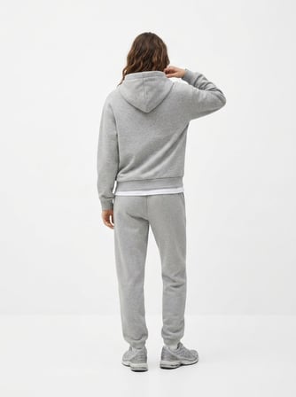 Regular Fit Yazı Baskılı Cep Detaylı Gri Sweatshırt