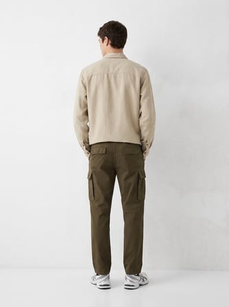 Keten Relaxed Fit Bej Gömlek