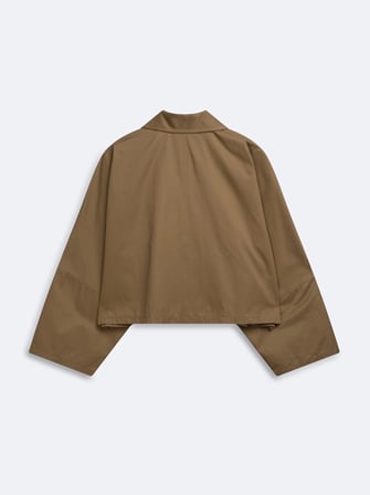 Oversize Crop Mevsimlik Kahverengi Ceket