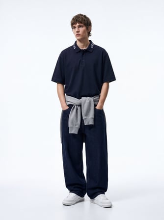 Regular Fit Pike Polo Yaka Lacivert T-shırt