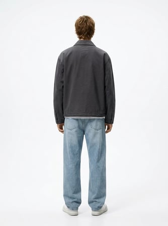 Lennıe Regular Fit Fermuarlı Koyu Gri Jean Ceket