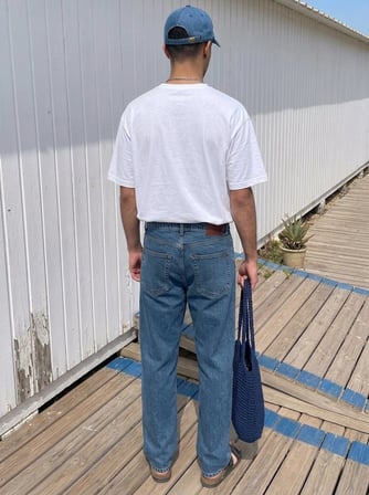 Leron Baggy Mid Indigo Jean Pantolon