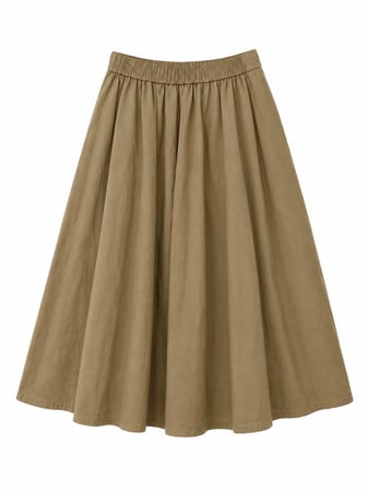 Relaxed Fit Pileli Midi Bej Etek