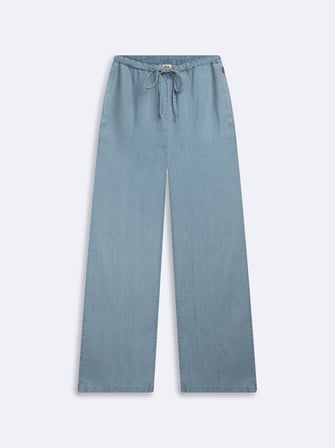Ivana Relaxed Fit Beli Lastikli Light İndigo Jean Pantolon